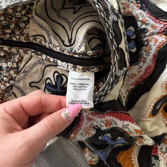 Ulla Johnson Tariq High Rise Hand Embroidered Flare Shorts - Picture 7 of 7